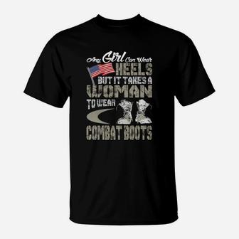 Woman To Wear Combat Boots T-Shirt - Seseable