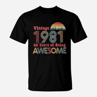 Women Vintage 1981 40 Years Of Being Awesome T-Shirt - Seseable