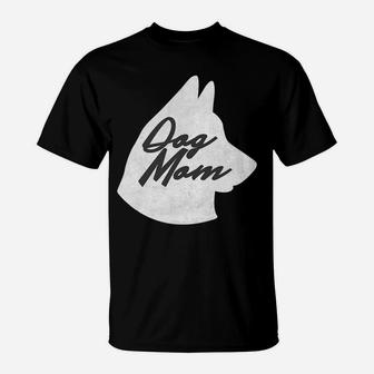 Womens Dog Mom Funny Womens Casual Letter Print Dogs T-Shirt - Seseable