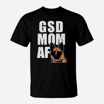 Womens Gsd Mom Af Funny Womens German Shepherd Dog T-Shirt - Seseable