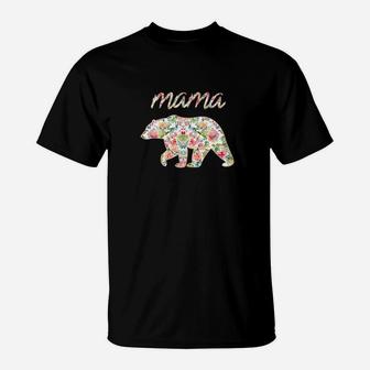 Womens Mama Bear Floral Mama Bear Floral T-Shirt - Seseable