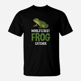 Worlds Best Frog Catcher Gift Frog Hunter T-Shirt - Seseable