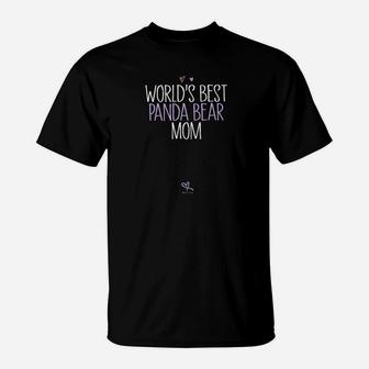 Worlds Best Panda Bear Mom Cute For Mama Papa Gift T-Shirt - Seseable