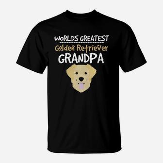 Worlds Greatest Golden Retriever Grandpa Funny Love Shirts T-Shirt | Seseable UK