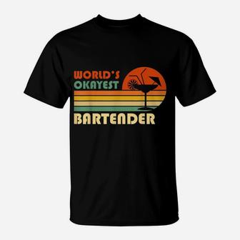 Worlds Okayest Bartender Vintage T-Shirt - Seseable