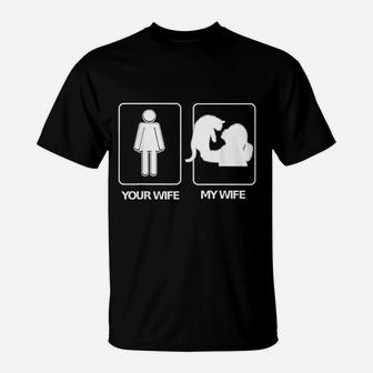 Your Wife My Wife Crazy Cat Lady Wife T-Shirt - Seseable