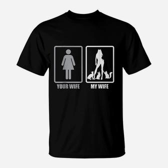 Your Wife My Wife Loves Cats I Married A Cat Lady T-Shirt - Seseable