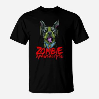 Zombie Dog French Bulldog Apawcalypse Halloween T-Shirt - Seseable