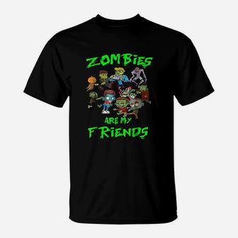 Zombies Are My Friends Halloween T-Shirt - Seseable