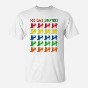 100 Days Of School Tally Marks Kids 100 Days Smarter T-Shirt - Seseable