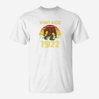 1922 100th Birthday Vintage Bigfoot 100 Years Old Gift T-Shirt - Seseable