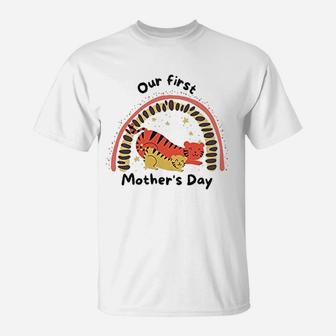 1st Mothers Day Tiger Animal Lover First Mothers Day T-Shirt - Seseable