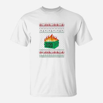 2020 Dumpster Fire Bad Year Funny Christmas T-Shirt - Seseable