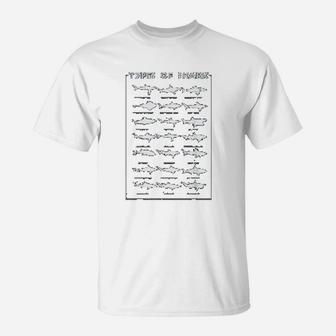 21 Types Of Shark Marine Biology Pun T-Shirt - Seseable