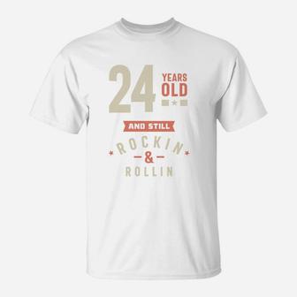 24 Years Old And Still Rocking And Rolling 2022 T-Shirt - Seseable