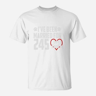 35th Wedding Anniversary Gift For Dog Lover Couple T-Shirt - Seseable