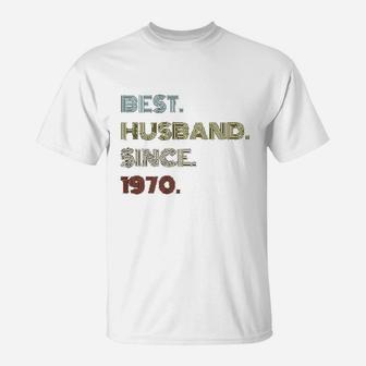 51st Wedding Anniversary Best Husband Since 1970 T-Shirt - Seseable
