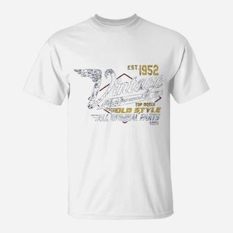 69th Birthday Gift Vintage 1952 Aged To Perfection Vintage Racing T-Shirt - Seseable