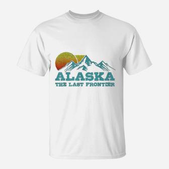 Alaska The Last Frontier Vintage Mountains Sunset Souvenir T-Shirt - Seseable