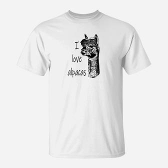 Alpaka Liebhaber T-Shirt I Love Alpacas aus Baumwolle - Seseable