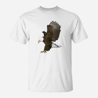 American Bald Eagle Swooping Photo Portrait T-Shirt - Seseable