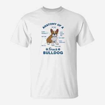 Anatomy Of A French Bulldog Graphic Funny Frenchie T-Shirt - Seseable