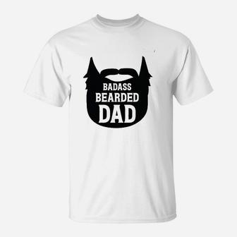 Ba Dass Bearded Dad Manly Beard Silhouette Funny Father Parent T-Shirt | Seseable CA