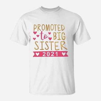 Baby Girl Promoted To Big Sister Letter Print Clothes T-Shirt - Seseable