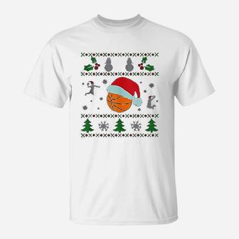 Basketball Ugly Christmas T-Shirt - Seseable