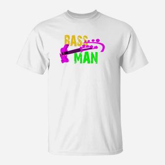 Bassman Buntes T-Shirt für Musikliebhaber, Musik-Themen Tee - Seseable