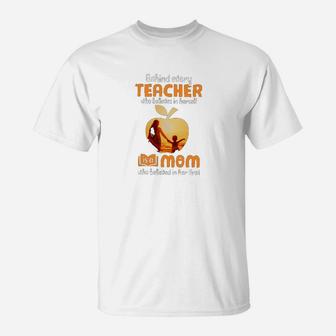 Behind Every Teacher Who Believes In Herself T-Shirt - Seseable