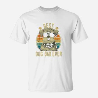 Best Dog Dad Ever Miniature Schnauzer Fathers Day T-Shirt - Seseable