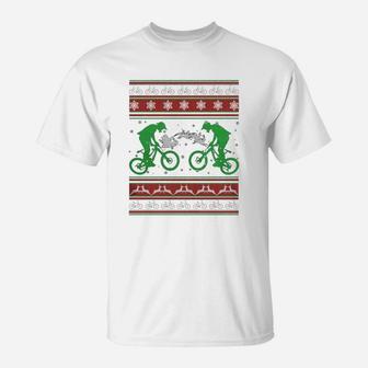Bicycle Ugly Christmas Sweater T-Shirt - Seseable