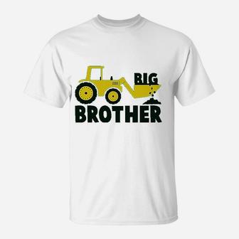 Big Brother Toddler Boys Tractor Big Bro Promoted To Big Brother T-Shirt - Seseable