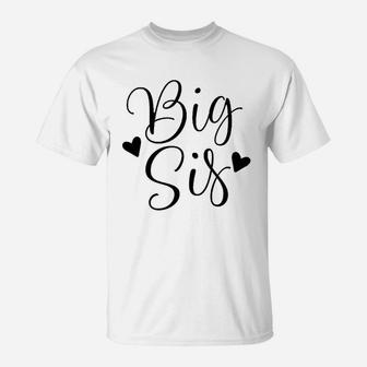 Big Sis Girls Cute Sister Announcement T-Shirt - Seseable