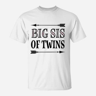 Big Sis Of Twins Sister Announcement Toddler T-Shirt - Seseable