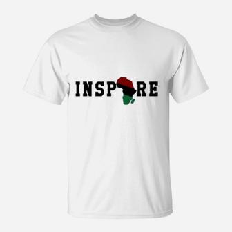 Black History Culture Inspire Empower Love Lead Influence T-Shirt - Seseable
