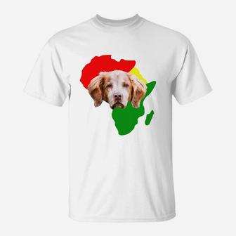 Black History Month African Map Brittany Gift For Pet Lovers Proud Black T-Shirt - Seseable