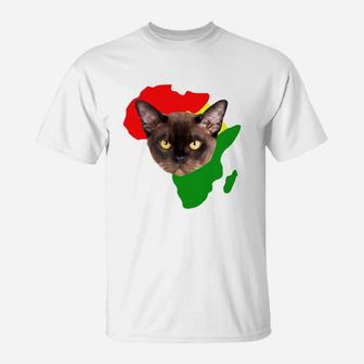 Black History Month African Map Burmese Gift For Pet Lovers Proud Black T-Shirt - Seseable