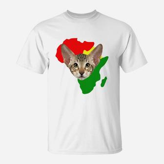 Black History Month African Map Oriental Shorthair Gift For Pet Lovers Proud Black T-Shirt - Seseable