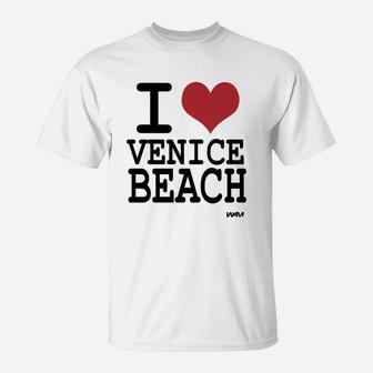 Black I Love Venice Beach By Wam Womens Tshirts T-Shirt - Seseable