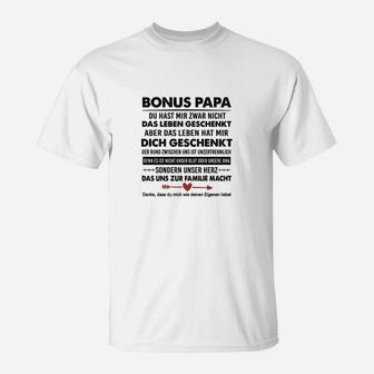 Bonus Papa Herz-Botschaft T-Shirt, Liebevolles Geschenk - Seseable