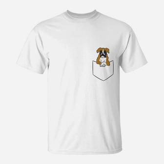 Boxer Dog In Pocket Funny Boxer Dog In A Pocket T-Shirt - Seseable