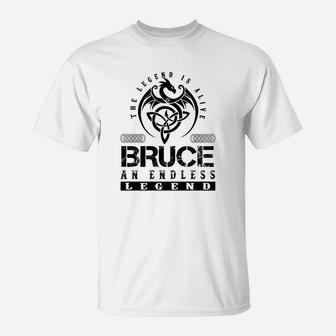 Bruce Shirts - Legend Alive Bruce Name Shirts T-Shirt - Seseable