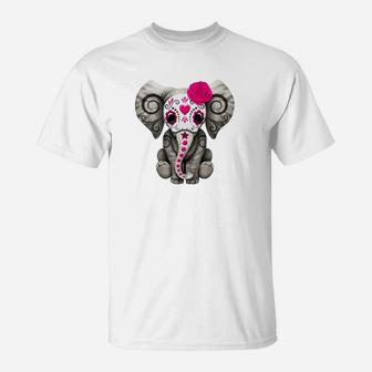 Buntes Elefanten-Design T-Shirt für Herren mit Rosenmotiv - Seseable