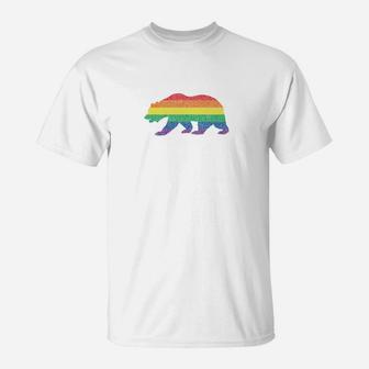 California Pride Bear Vintage Lgbtq T-Shirt - Seseable