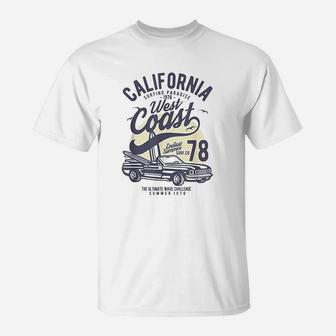 California West Coast Vintage Surf Beach Vacation Gift T-Shirt - Seseable