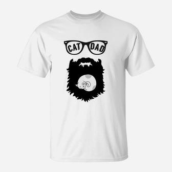 Cat Dad Beard S Cat Dad Beard T-Shirt - Seseable