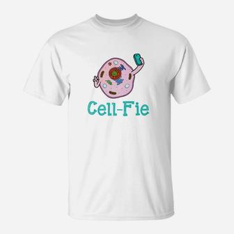 Cellfie Funny Biology Science Teacher Pun Gif T-Shirt - Seseable