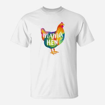 Chicken Mama Hen Mother Mom Colorful Farm Chicken T-Shirt - Seseable